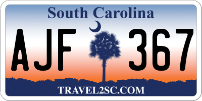 SC license plate AJF367
