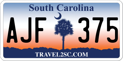 SC license plate AJF375