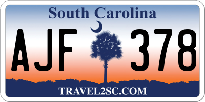 SC license plate AJF378