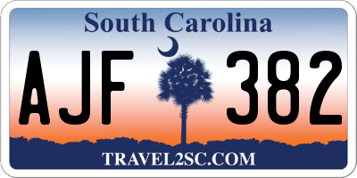 SC license plate AJF382