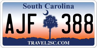 SC license plate AJF388