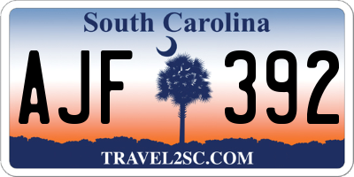 SC license plate AJF392