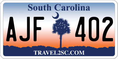 SC license plate AJF402