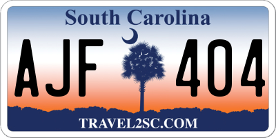 SC license plate AJF404