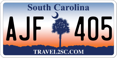 SC license plate AJF405