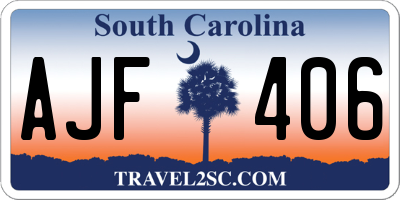 SC license plate AJF406
