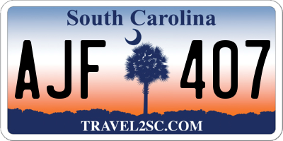 SC license plate AJF407