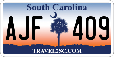 SC license plate AJF409
