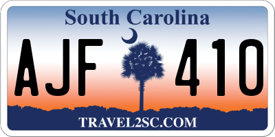 SC license plate AJF410