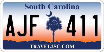 SC license plate AJF411