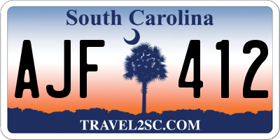 SC license plate AJF412