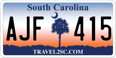 SC license plate AJF415