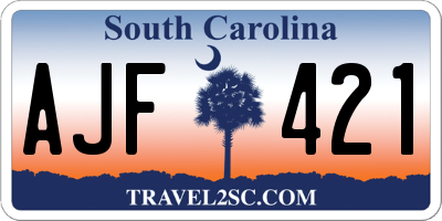 SC license plate AJF421