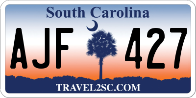 SC license plate AJF427