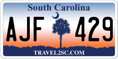 SC license plate AJF429