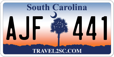 SC license plate AJF441