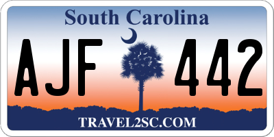 SC license plate AJF442