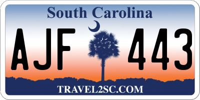 SC license plate AJF443