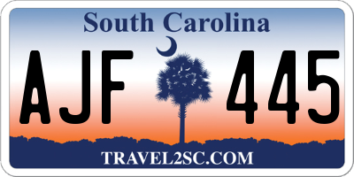 SC license plate AJF445