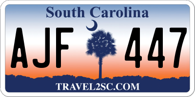 SC license plate AJF447