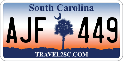 SC license plate AJF449