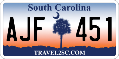 SC license plate AJF451