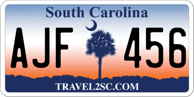 SC license plate AJF456