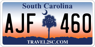SC license plate AJF460