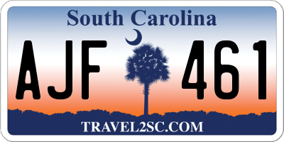 SC license plate AJF461
