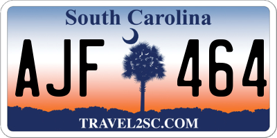 SC license plate AJF464