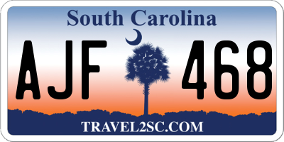 SC license plate AJF468