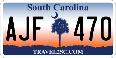 SC license plate AJF470