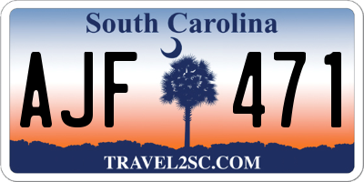 SC license plate AJF471