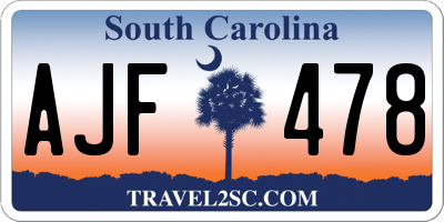 SC license plate AJF478