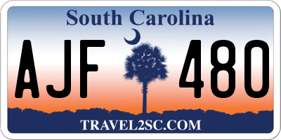SC license plate AJF480