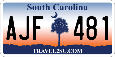 SC license plate AJF481