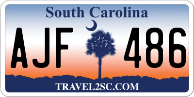 SC license plate AJF486