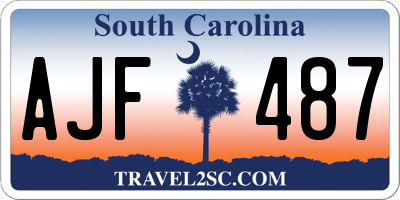 SC license plate AJF487