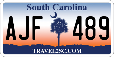 SC license plate AJF489