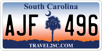 SC license plate AJF496