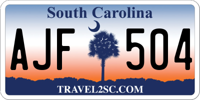 SC license plate AJF504