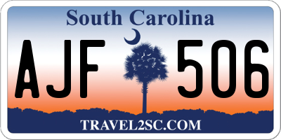 SC license plate AJF506