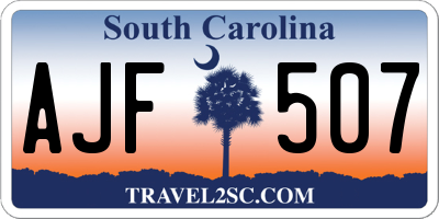 SC license plate AJF507