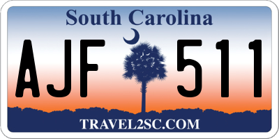 SC license plate AJF511
