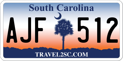 SC license plate AJF512