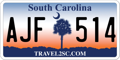 SC license plate AJF514