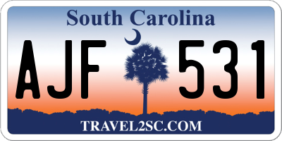 SC license plate AJF531