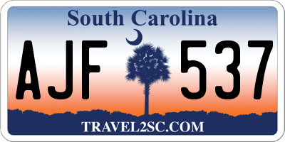 SC license plate AJF537