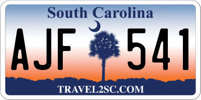 SC license plate AJF541
