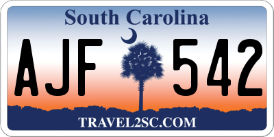 SC license plate AJF542